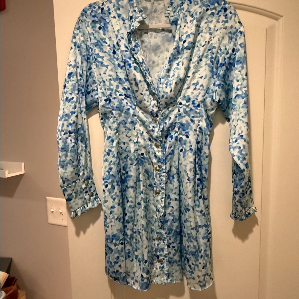Hello Molly Vibrant Blue and Orange Dress